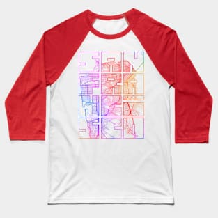 San Francisco, USA City Map Typography - Colorful Baseball T-Shirt